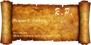 Rupert Petra névjegykártya