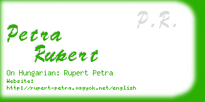 petra rupert business card